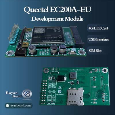 برد توسعه (Development Board) ماژول Quectel EC200A-EU Mini PCIe – با رابط USB و ۴G/LTE Cat4